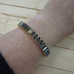 Shelly Brown grey Swarovski crystal cuff